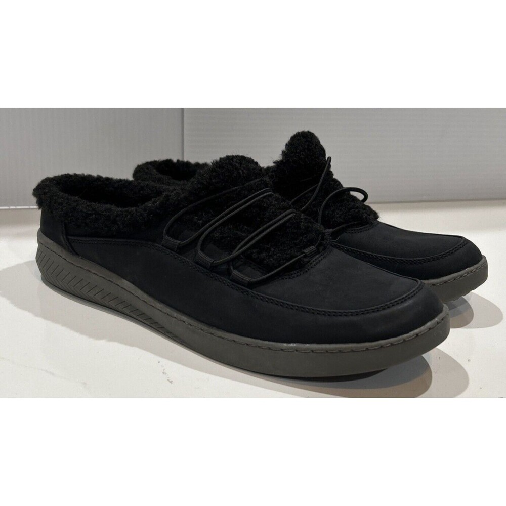Baretraps Yabigail Black Slip On Mules Shoes Comfort Sherpa Fleece Womens 9.5